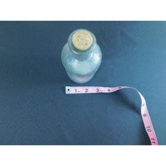 Antique Design Frosted Glass Apothecary Bottle With Cork Stopper 6" - Picture 8 of 8